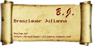 Breszlauer Julianna névjegykártya